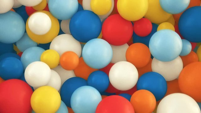 Colorful 3d falling spheres background