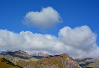 Mineral red water from the mineral springs in Gudauri in the Kazbegi District. Sources of mineral water with fossils Mtskheta Mtianeti Region, Georgia.