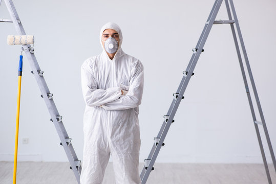 Painter working at construction site
