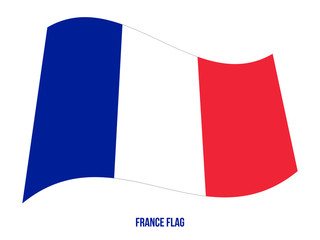 France Flag Waving Vector Illustration on White Background. France National Flag.