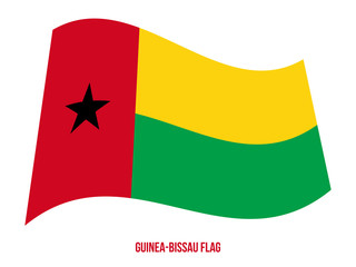 Guinea-Bissau Flag Waving Vector Illustration on White Background. Guinea-Bissau National Flag.