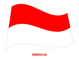 Indonesia Flag Waving Vector Illustration on White Background. Indonesia National Flag.