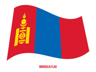 Mongolia Flag Waving Vector Illustration on White Background. Mongolia National Flag.