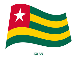 Togo Flag Waving Vector Illustration on White Background. Togo National Flag.