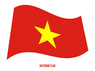 Vietnam Flag Waving Vector Illustration on White Background. Vietnam National Flag.