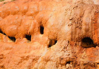 Mineral red water from the mineral springs in Gudauri in the Kazbegi District. Sources of mineral water with fossils Mtskheta Mtianeti Region, Georgia.