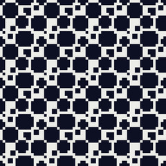 Abstract seamless fashion trend pattern fabric textures, black and white pattern, pixel art vector monochrome illustration. Design for web and mobile app.