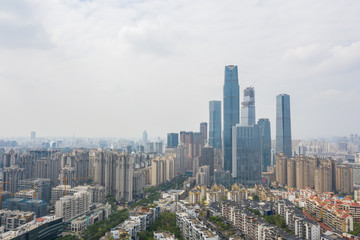 Aerial photography modern skyscraper city landscape in Nanning, China