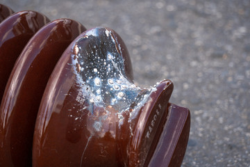 The insulator defective due to short circuit of the high voltage. As a result, the ceramic is...