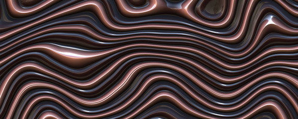 Wavy black brown line background