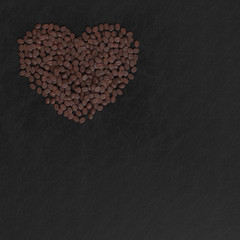 Coffee Beans in the Shape of Heart Banner Background