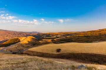 landscape panorama near Kornidzor in the caucasus mountain landmark of Artsakh Nagorno-Karabakh Armenia eastern Europe