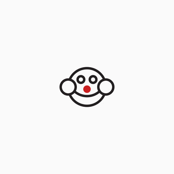 Clown Face Logo Icon Design Template Vector Illustration