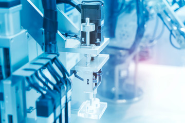 robotic machine tool in industrial manufacture factory,Smart factory industry 4.0 concept.