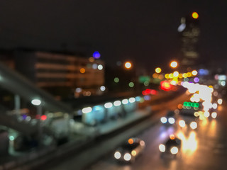 blur of traffic in the city at night