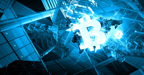 Crypto currency market. Mixed media