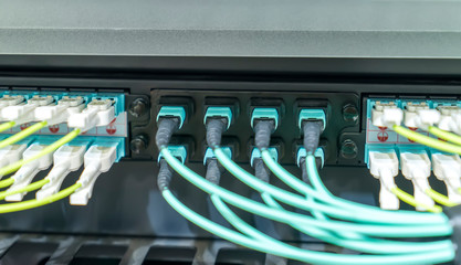 Fiber optic cablel connect to communication Distribution point