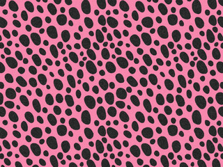Obraz premium Cheetah Fur texture, carpet cheetah print skin background, black and pink panther theme color, look smooth, fluffy and soft, fashion clothes textile concept.