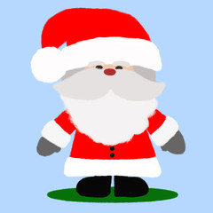 Santa Claus cartoon animation character drawing with fur and feather clothes. Look cute and lovely. Isolated from background can use for invitation card has clipping path for Christmas holiday concept