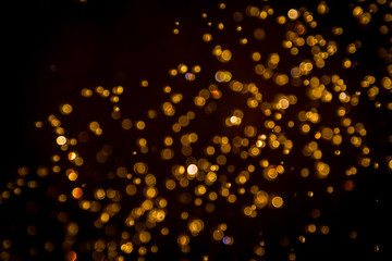 Defocus bokeh glitter gold vintage lights dark