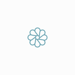 Abstract circle ornament Flower Logo Icon Design Template. Beauty, aqua, spa, yoga Vector Illustration