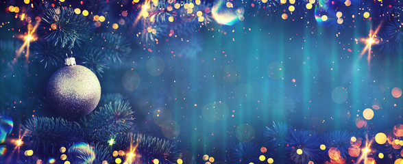 Christmas and New Year holidays background. Glitter lights backdrop. Winter season. Text space....