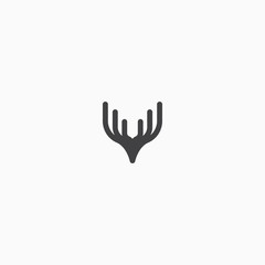 Fototapeta na wymiar Horn Logo Icon Design Template. Moose, Deer, Modern Vector Illustration