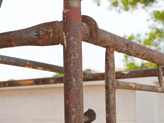 The image of the connection between objects is old and rusted. Providing emotions and feelings