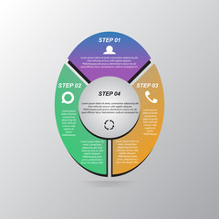 Vector illustration infographics 4 options. Template for brochure, business, web design.