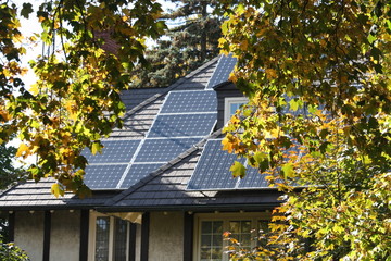 Solar panels on a roof