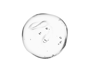 Serum gel texture. Clear cosmetic liquid swatch isolated on white background. Transparent skincare...