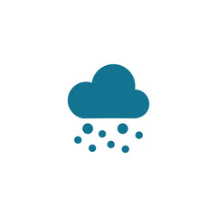 Snow or rain cloud icon - From forecast, Climate and Meteorology snow fall vector icon. Rain simple element illustration. Weather concept. Can be used for web and mobile