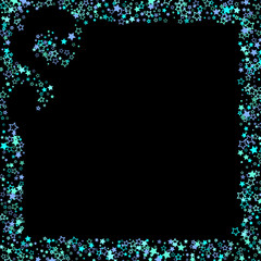Blue, cyan, turquoise glitter stars, confetti.