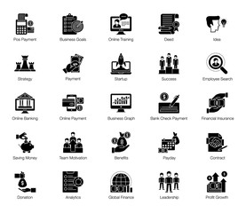 Pack Of Business Solid Icons 