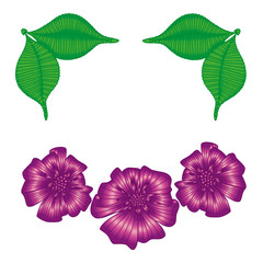 Vector illustration with a set of abstract poppy flowers with leaves on a white background. Can be used to create compositions for wedding invitations, to create greeting cards and other decor.