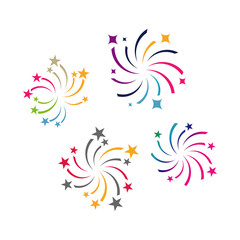 firework logo vector design colorful fireworks splash sparkling star logotype