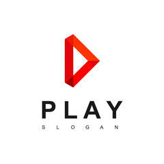 Red Play Button For Media Player Logo