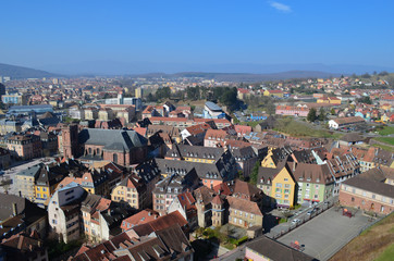 vue panoramique de la ville de belfort en franche comté, France