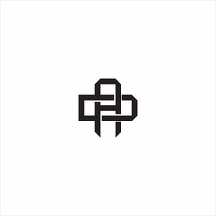 AD Initial letter overlapping interlock logo monogram line art style