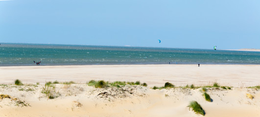 Panoramic beach view sand dune Ouddorp The Netherlands