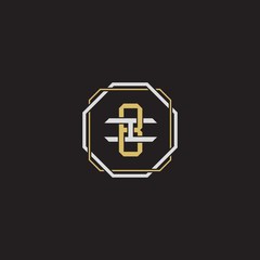BI Initial letter overlapping interlock logo monogram line art style