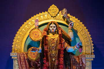Image of Hindu Goddess Maa Kali clay sculpture 