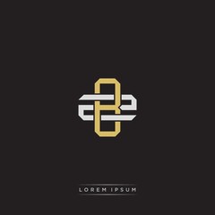 Fototapeta premium BZ Initial letter overlapping interlock logo monogram line art style