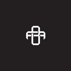 BA Initial letter overlapping interlock logo monogram line art style