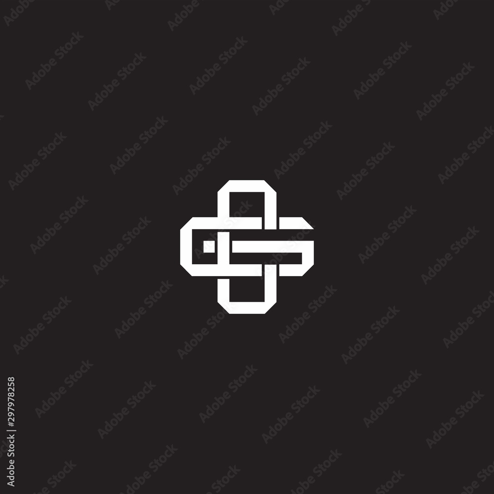Fototapete cg initial letter overlapping interlock logo monogram line art style