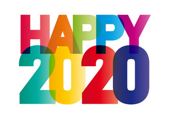 happy new year 2020 creative colorful text