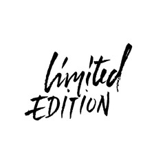 Fototapeta premium Limited edition. Ink handwritten lettering. Modern dry brush calligraphy. Typography poster design. Vector illustration.