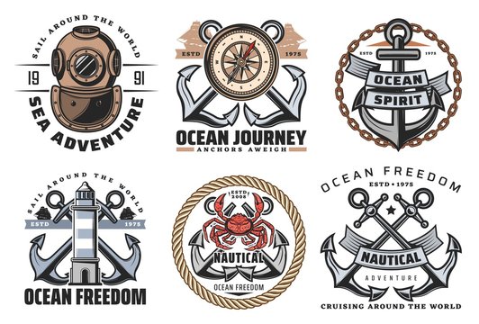 Nautical and navy vintage labels