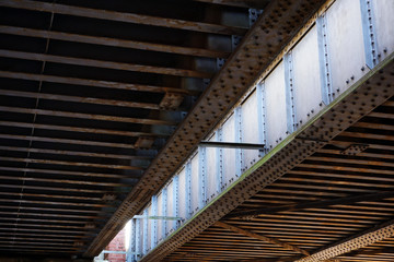 underneath of train bridge