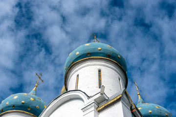 Fototapeta na wymiar The Holy Trinity Sergius Lavra in the ancient Russian city of Sergiev Posad, Moscow Region
